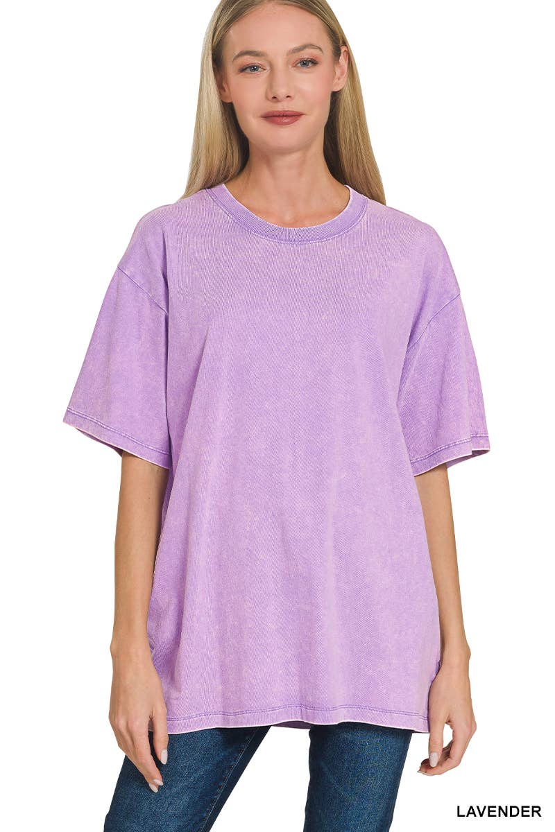 42POPS – Großhandel T-Shirt – Damen – Übergroßes gewaschenes Baumwoll-T-Shirt46