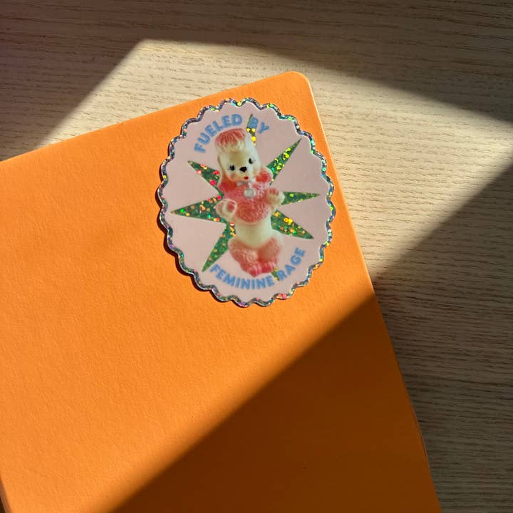 Shellflower - Wholesale Sticker - Fueled By Feminine Rage Poodle Vinyl Glitter Sticker 2