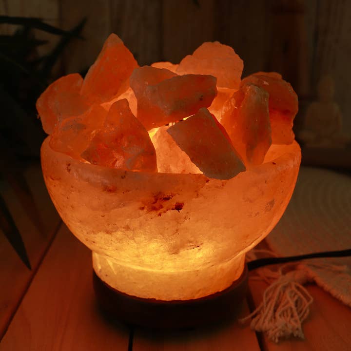 Himalayan Salt Bowl of Fire Lamp for wholesale by Natures Artifacts Inc
