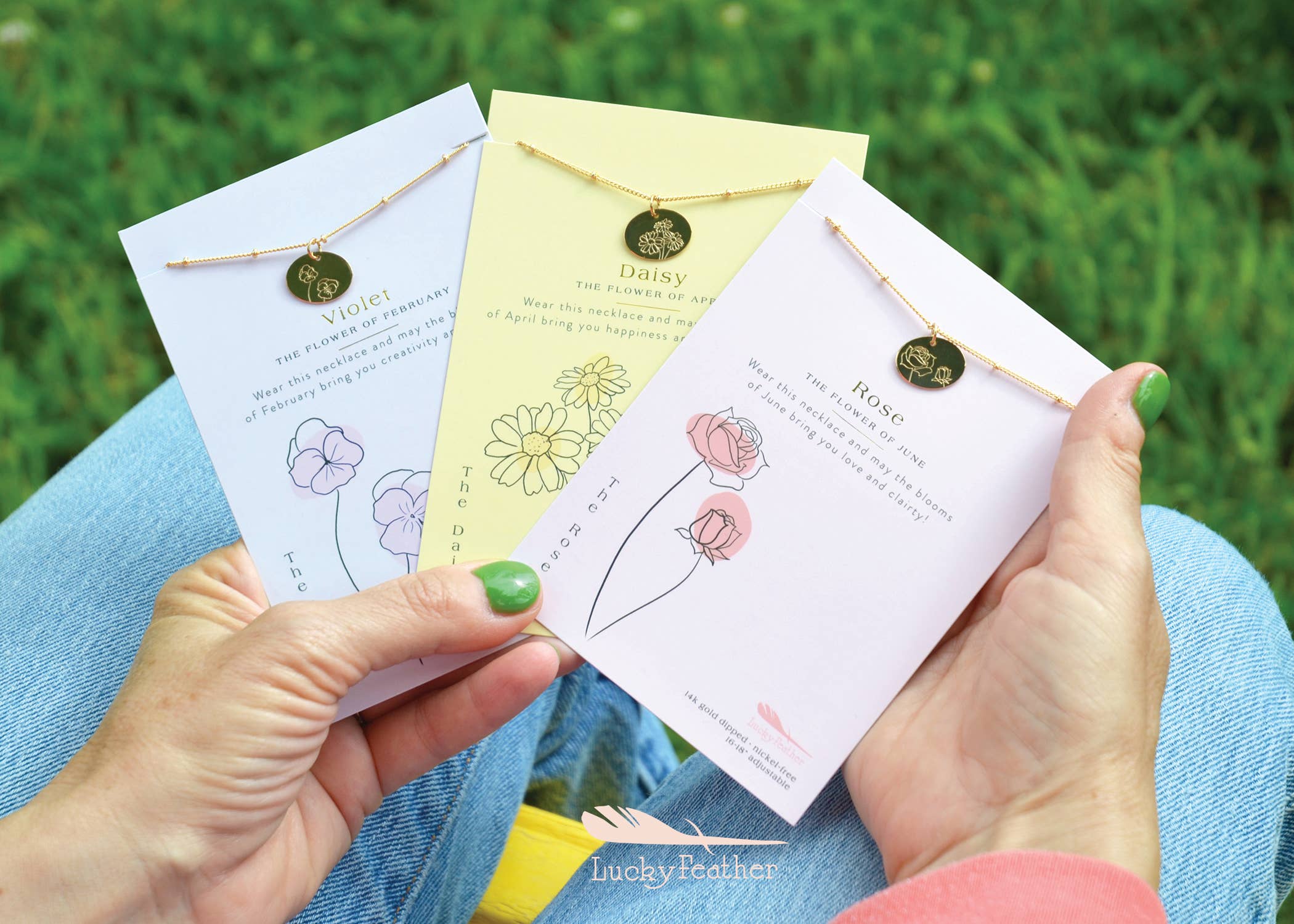 Lucky Feather – wholesale Hänge-/berlockhalsband – Födelse Flower Halsband - Mars3