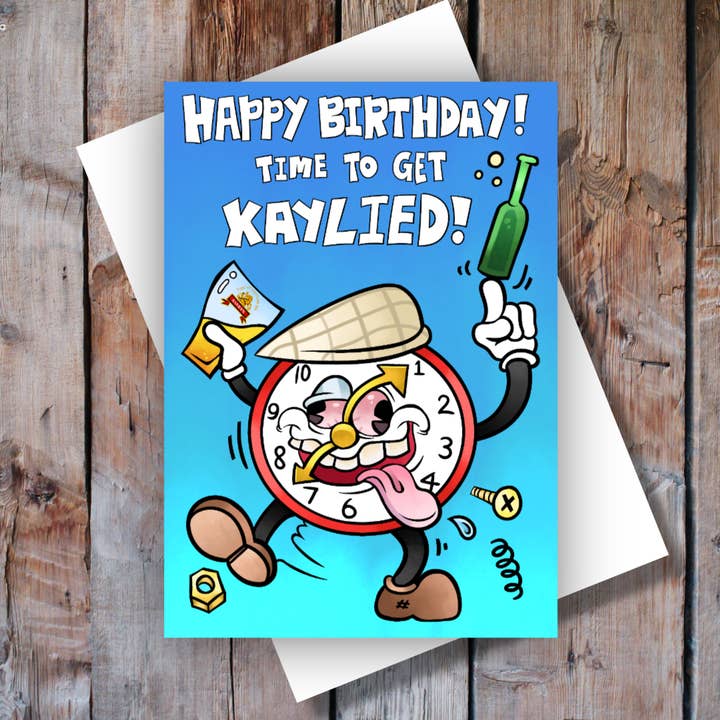 Time to get Kaylied! Birthday Card for wholesale by Black Country Cards