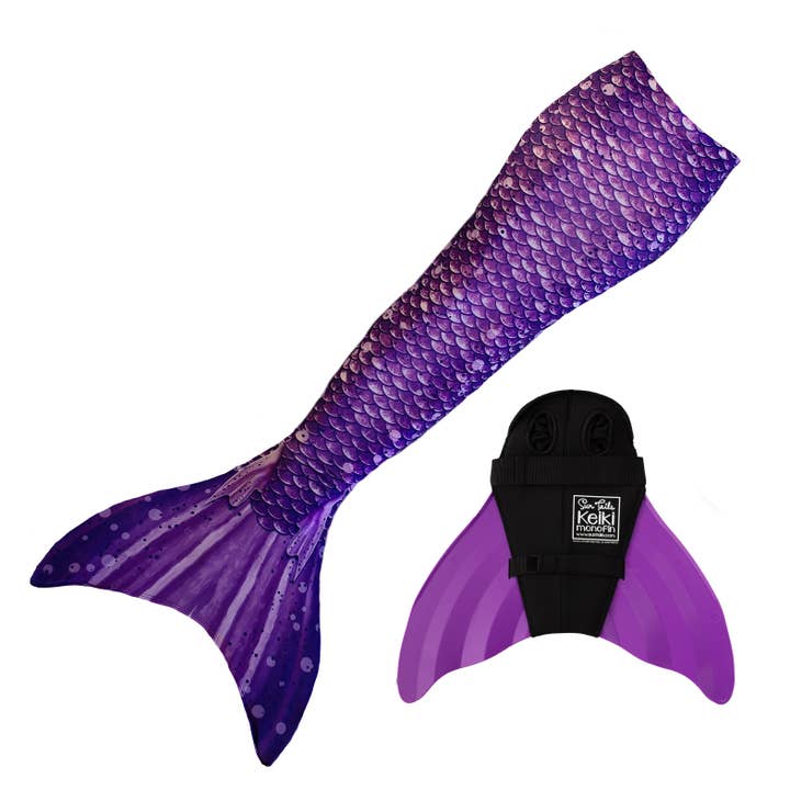 Paradise Purple Mermaid Tail + Monofin Set for kids, girls, teens, and women (pool toy) for wholesale by Sun Tail Mermaid