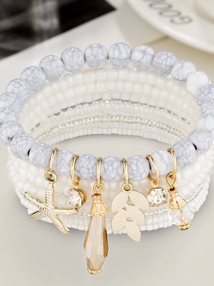 Pendant Rice Bead Stacked Bracelet for wholesale by Wholesalesir