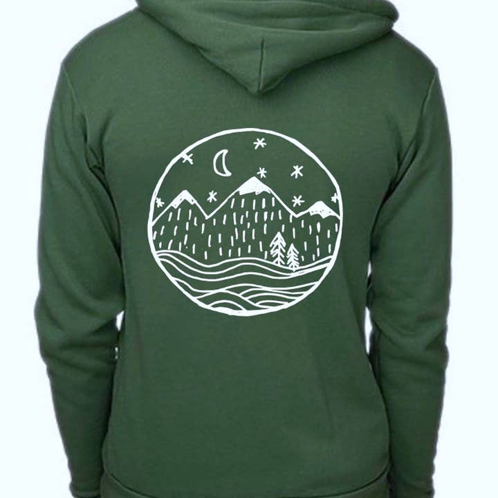 Felpa con cappuccio Starry Night da uomo/unisex con zip per la vendita all'ingrosso da parte di Sweetpea and Boy