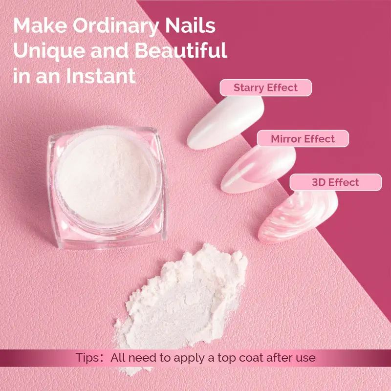 MELODYSUSIE – wholesale Nail polish – White Chrome Nail Powder2