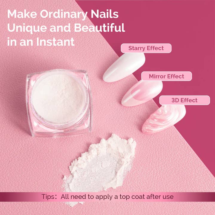 MELODYSUSIE – wholesale Nail polish – White Chrome Nail Powder2