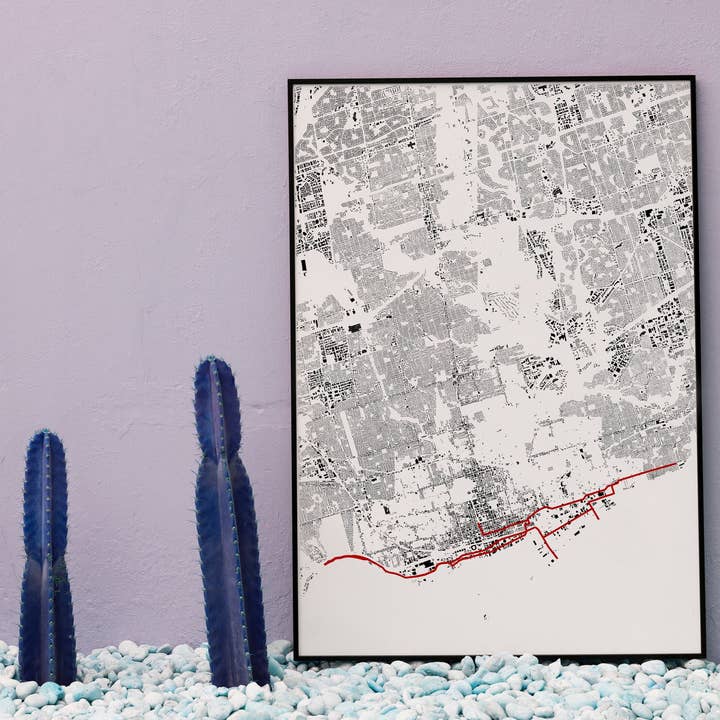 Toronto Marathon: Detailed Building Map, Premium Print for wholesale by Nativah Chaya