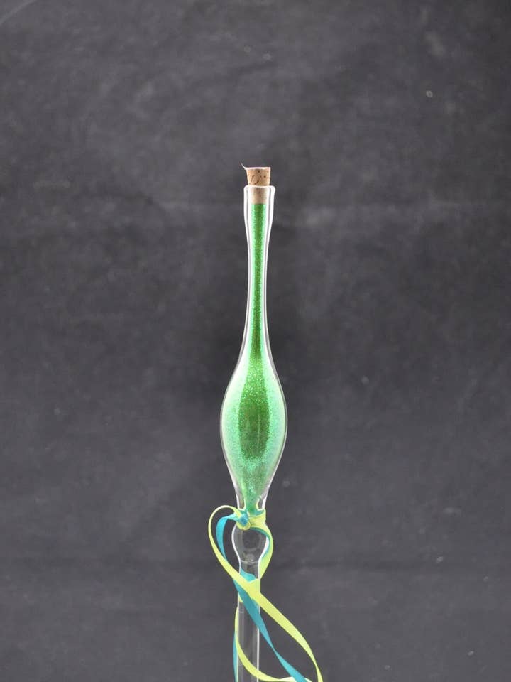 Green Fairy Dust Glass Wand for wholesale by Crystal Dragon