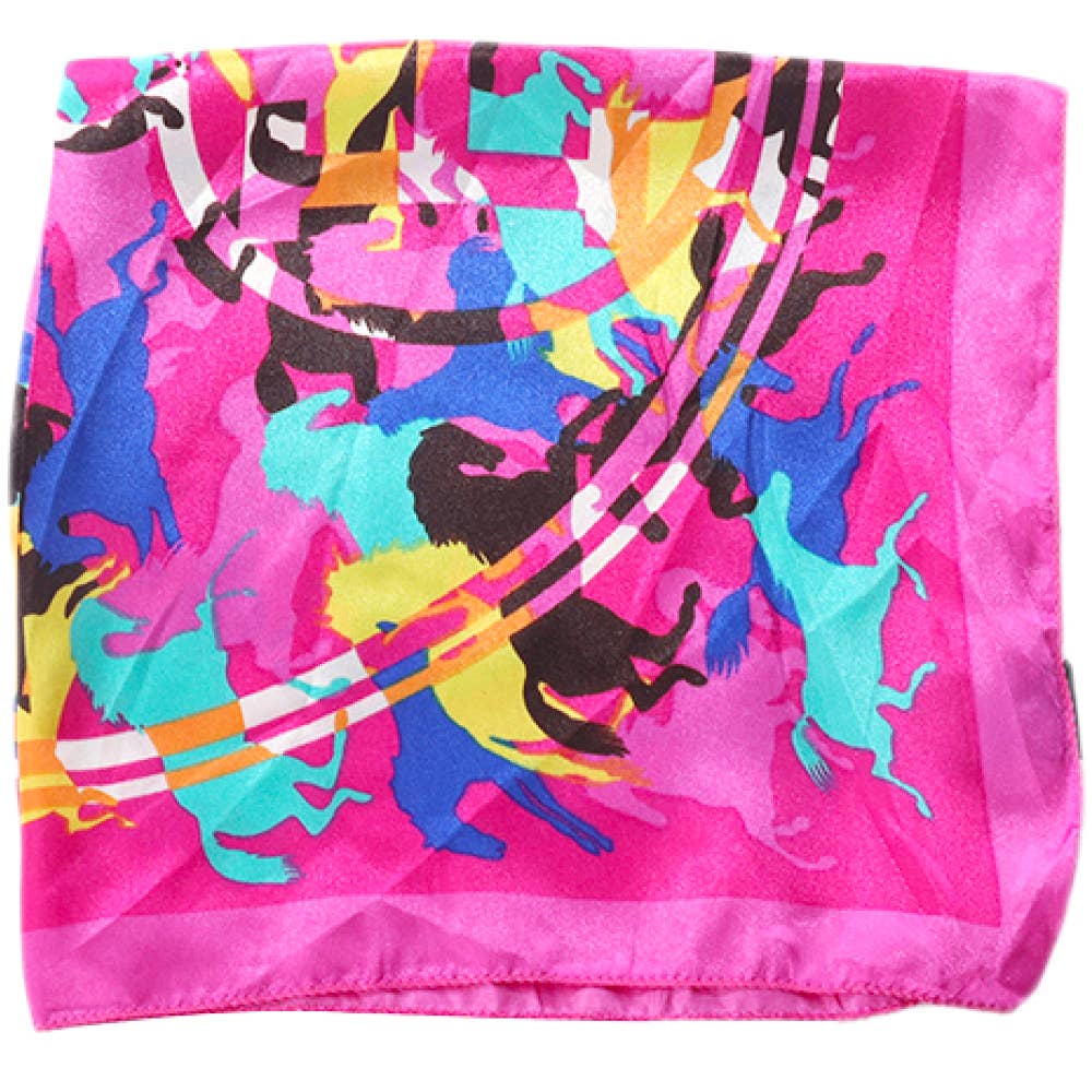 VIA FIORE - Vendita all'ingrosso Sciarpa - Unisex - VIA FIORE - Set di Sciarpe con Stampa di Cavalli Fucsia0