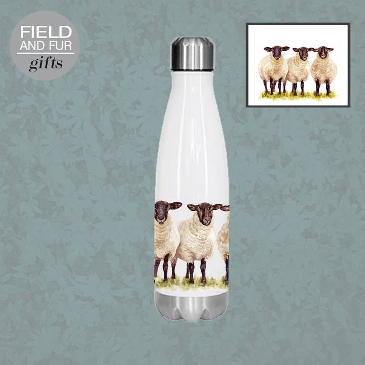 Garrafa de bebidas isolada, Black Face Sheep por atacado de Field and Fur Gifts