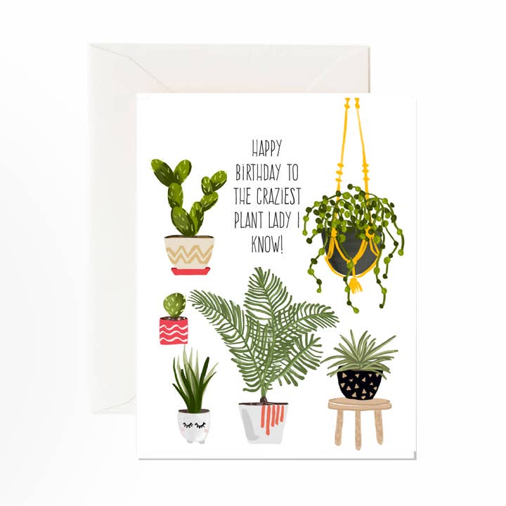 Jaybee Design - Wholesale Birthday Card - Happy Birthday To The Craziest Plant - Greeting Card0