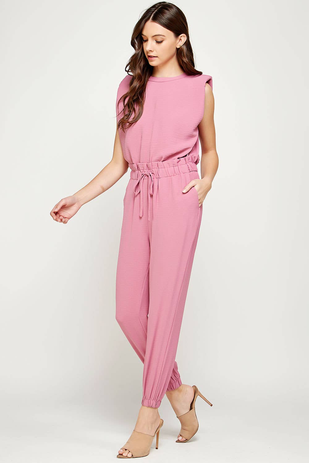 Strut & Bolt – wholesale Jumpsuit – Women's – Shoulder Muscle Padded Sleeveless Jogging Jumpsuit4