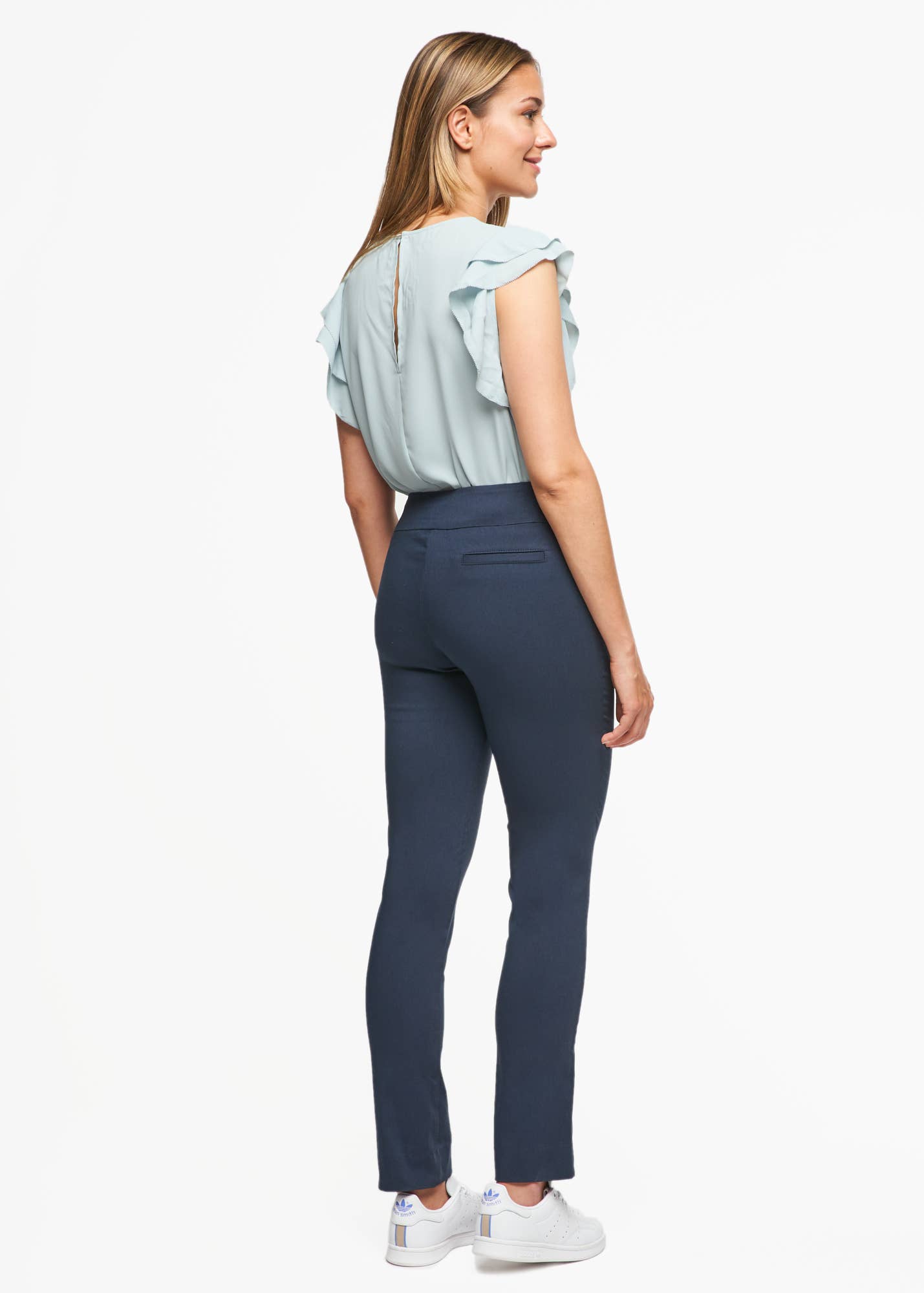 Loft Marisa Tweed Forever Navy Trousers Pants work career slacks poly  viscose -8 | eBay