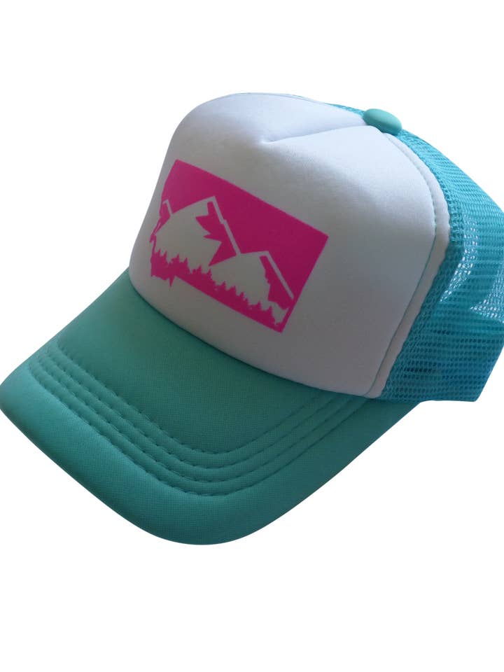 Aqua infantil con sombrero de montaña Montana rosa para venta al por mayor de Montana Tees