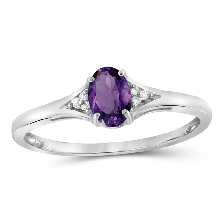 JewelOnFire 1/2 quilate T.G.W. Ametista e diamante branco Acce por atacado de JewelonFire