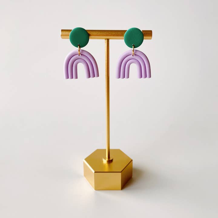 Meadow & Mae - Wholesale Dangle Earrings - Ellie | Mini Rainbow Polymer Clay Earrings6