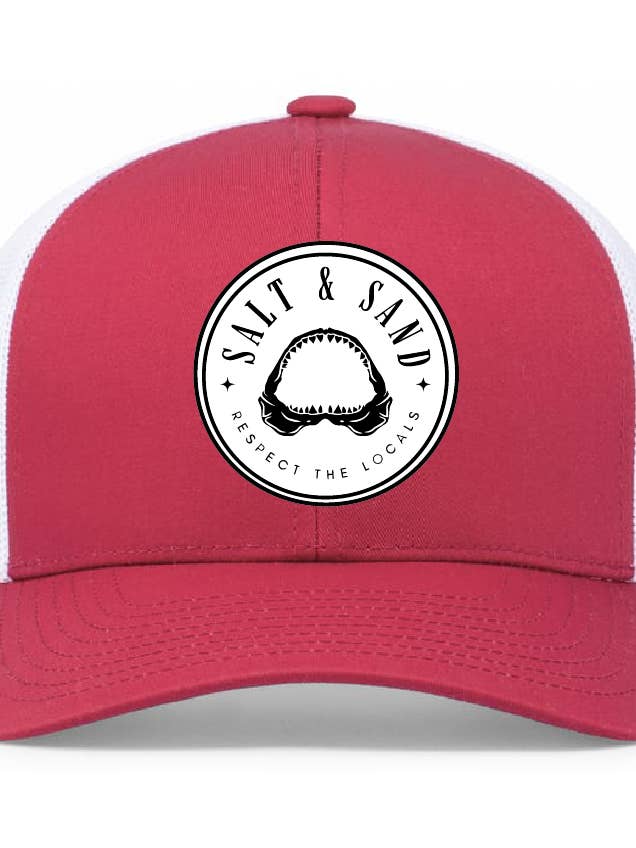 Shark Trucker Snapback Cap / Cardinal/White / Salt and Sand for wholesale by Salt & Sand