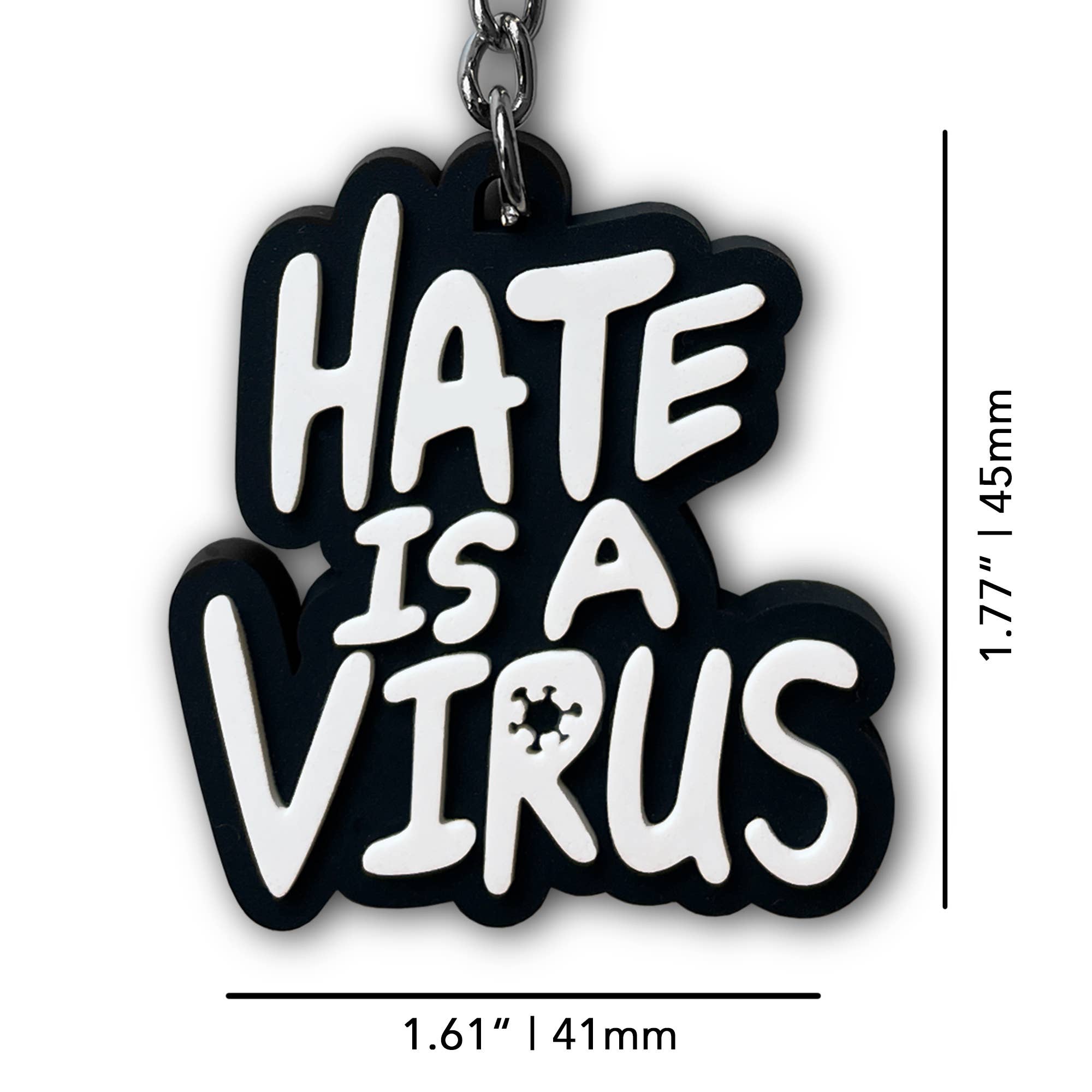 On Point Pins – Großhandel Schlüsselanhänger – Unisex – Stop Asian Hate | Hass ist ein Virus Weich-PVC-Schlüsselanhänger Charity3