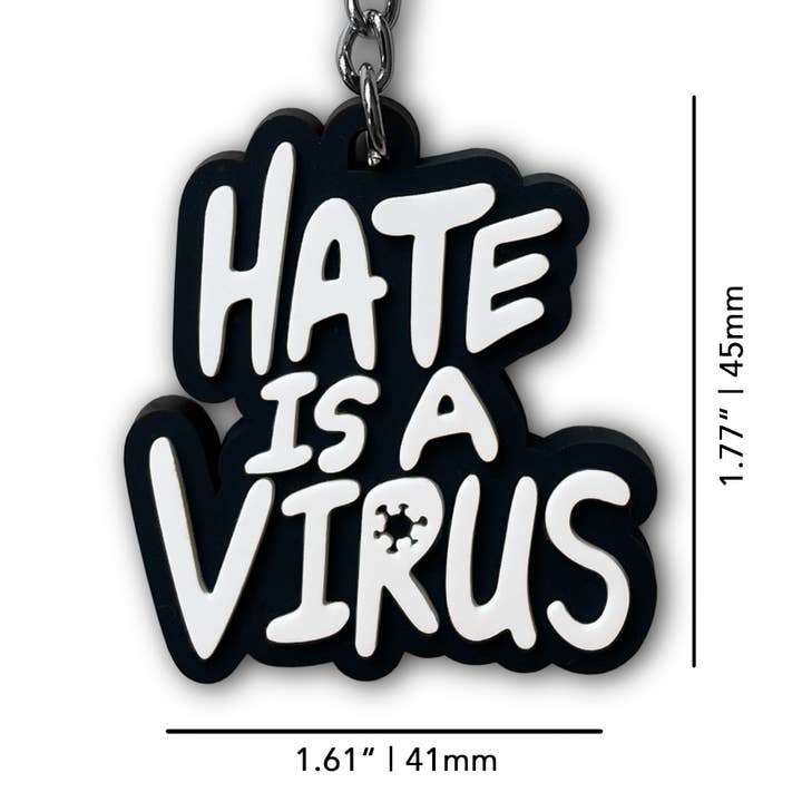 On Point Pins – Großhandel Schlüsselanhänger – Unisex – Stop Asian Hate | Hass ist ein Virus Weich-PVC-Schlüsselanhänger Charity3