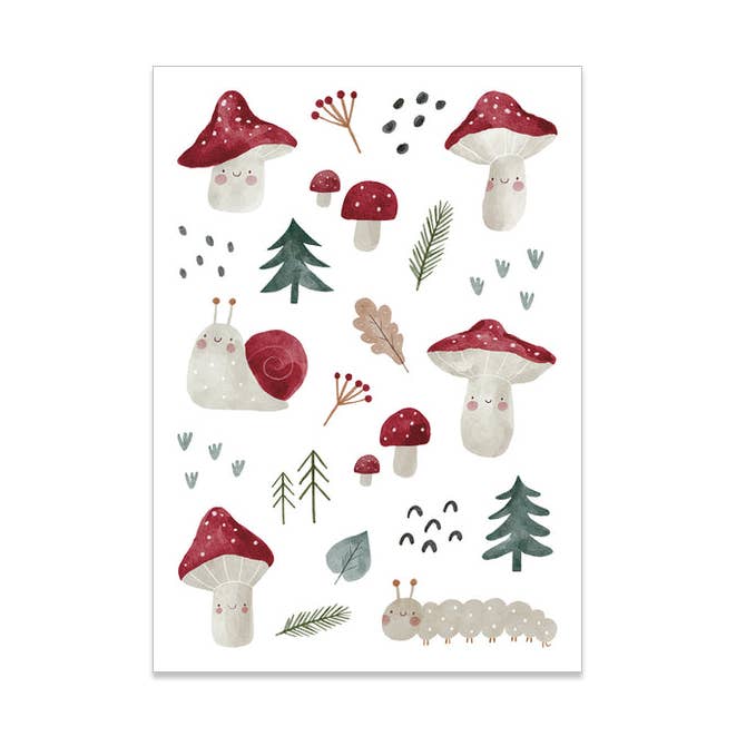 Meowashi Studio - Wholesale Sticker - Mushroom Rub-on Transfer Sticker0