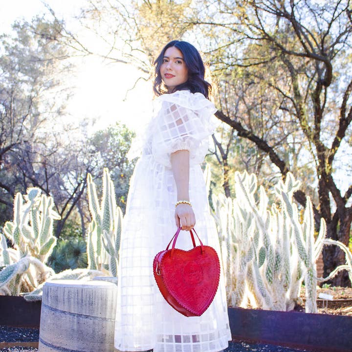 Adela Artisan Made LLC - Wholesale Crossbody Bag - Women's - Adela Heart Bag Original Size in Red0