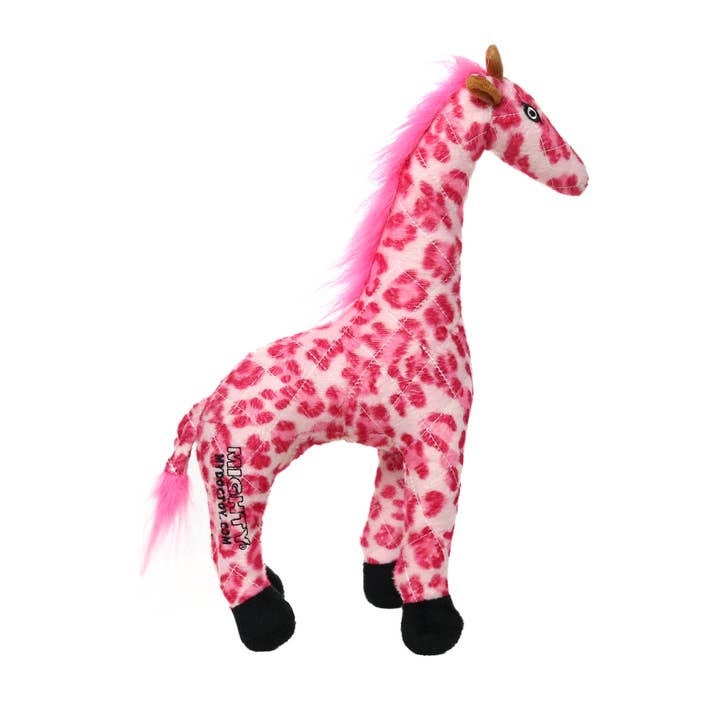 Mighty Safari Pink Giraffe, Plush, Squeaky Dog Toy for wholesale by Tuffy Dog Toys - VIP Products