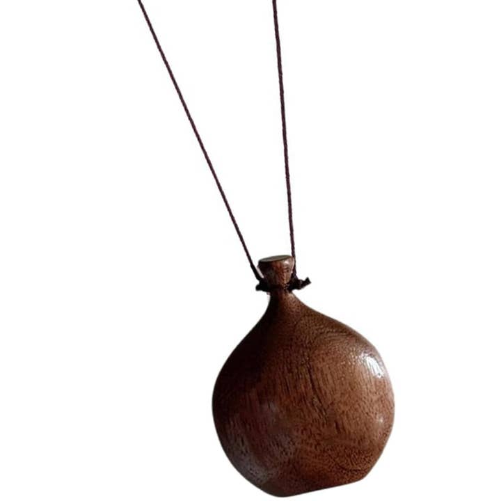 HoopLa - Wholesale Pendant/Charm Necklace - Flask Necklace- Hand Turned Wood and Waxed Adjustable Cord 6