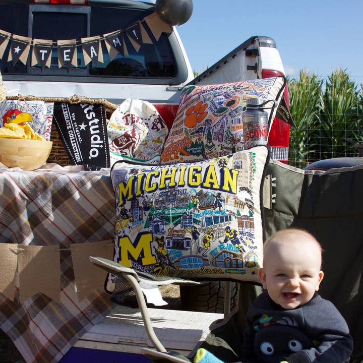 catstudio - Wholesale Throw/Decorative Pillow - Michigan, University of Collegiate Embroidered Pillow2