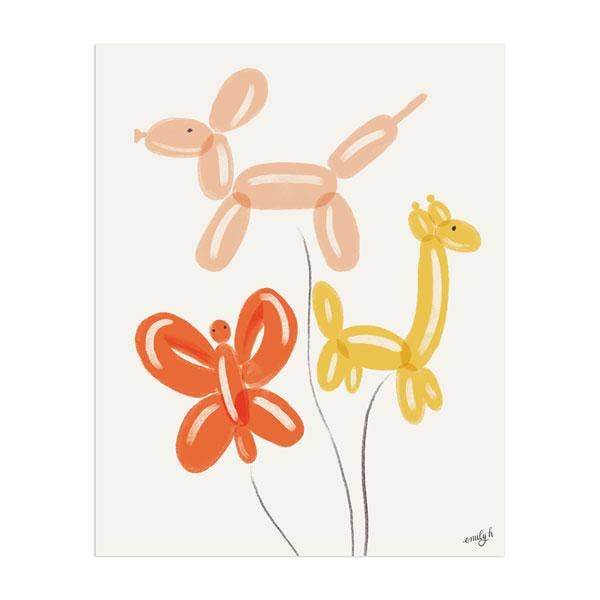 Balloon Animals Art Print for wholesale by Anchor Point Paper Co.