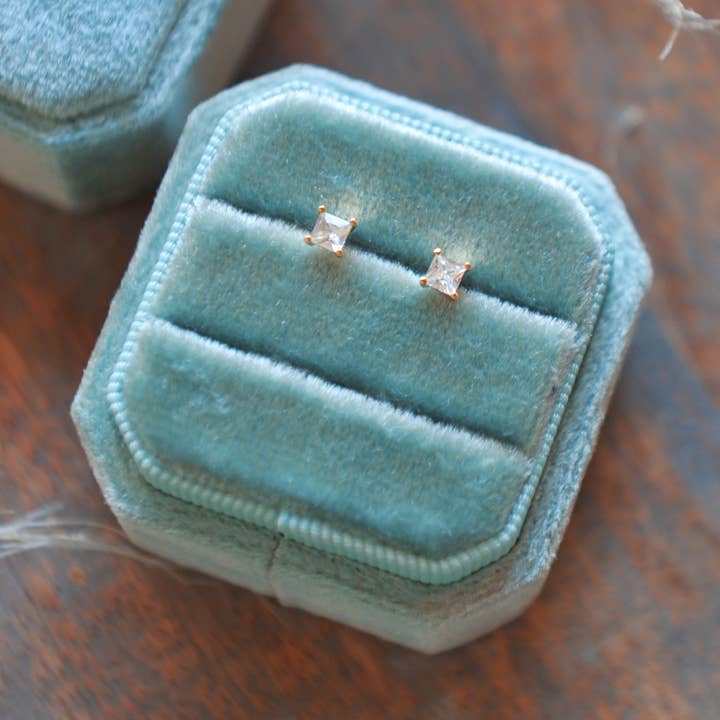 Square CZ Studs for wholesale by Oh So Lovely