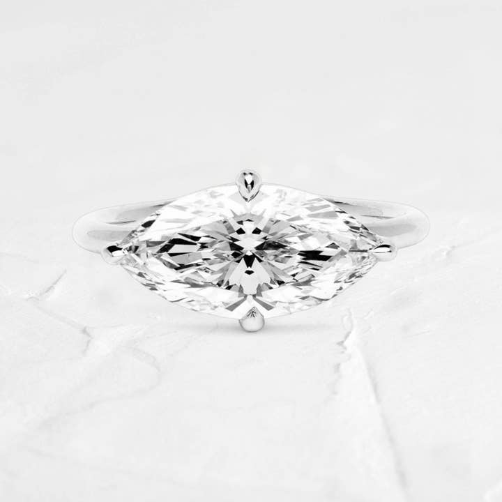 DJOYR - Wholesale Engagement Ring - 2.56ct Marquise East West Moissanite Ring in 10K Gold4