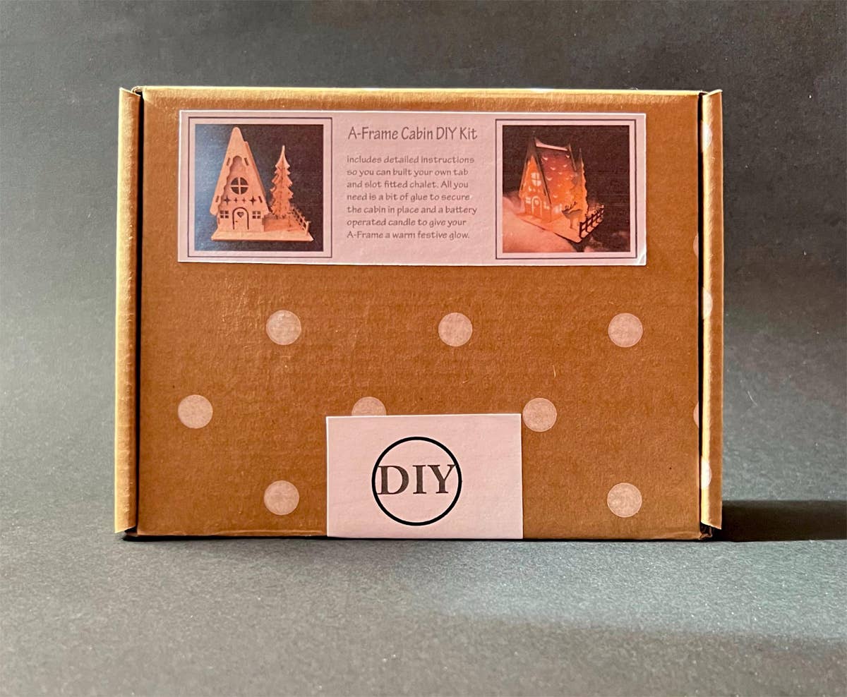 Squirrel Tacos Papercuts - Wholesale DIY Craft Kit - DIY Kit A Frame Chalet Christmas Holiday Decor candle holder1