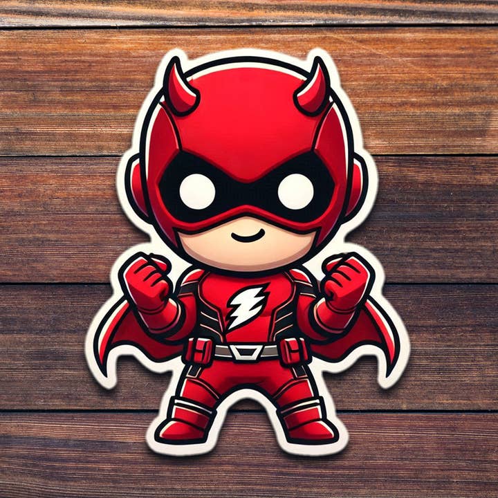 Kawaii Daredevil Superhero - Wholesale Die Cut Vinyl Sticker for wholesale by ADH Stickers