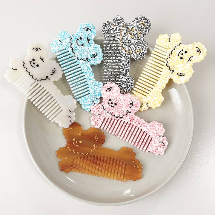 Cute Dog Shaped Hair Combs, Kawaii Animal Hair Styling Tools for wholesale by SoapElenGlen