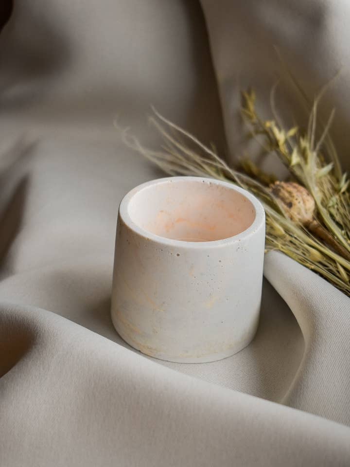 Handmade tealight holder with golden elements for wholesale by BELLMA - Nadine Obermeier