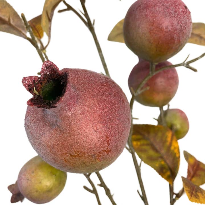 David Christopher's Collection - Wholesale Artificial Plant - Eastern Versailles Faux Pomegranate Branch -Lt. Purple 36.5"