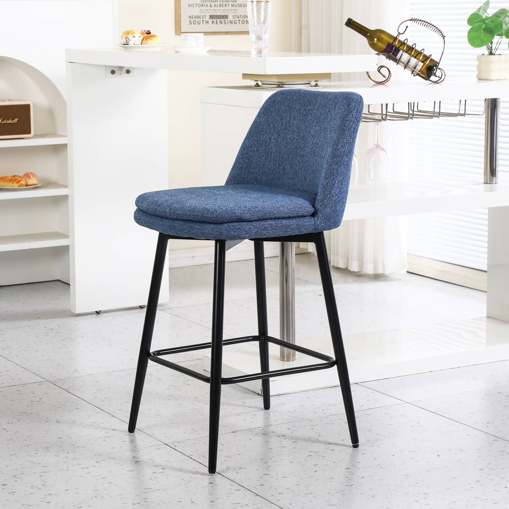 HOMYCASA DESIGN INC - Vente Tabouret - Tabourets de Comptoir Pivotants Ensemble Hauteur 26" Option Lin/Cuir PU26