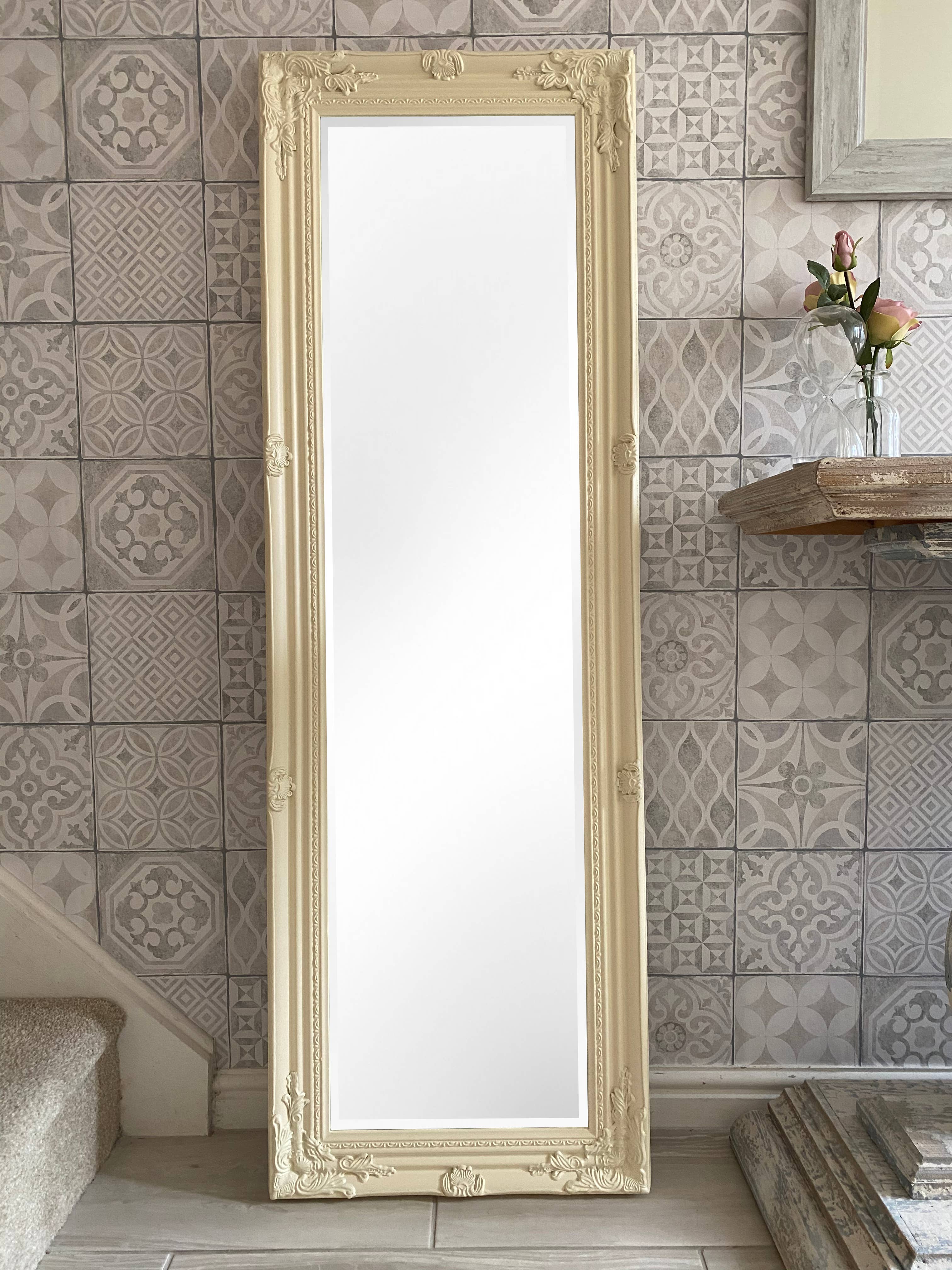 DOWNTON WHOLESALE – wholesale Wall mirror – Cream Dressing Mirror142cm (Pack of 2) Trade Price £33 each3