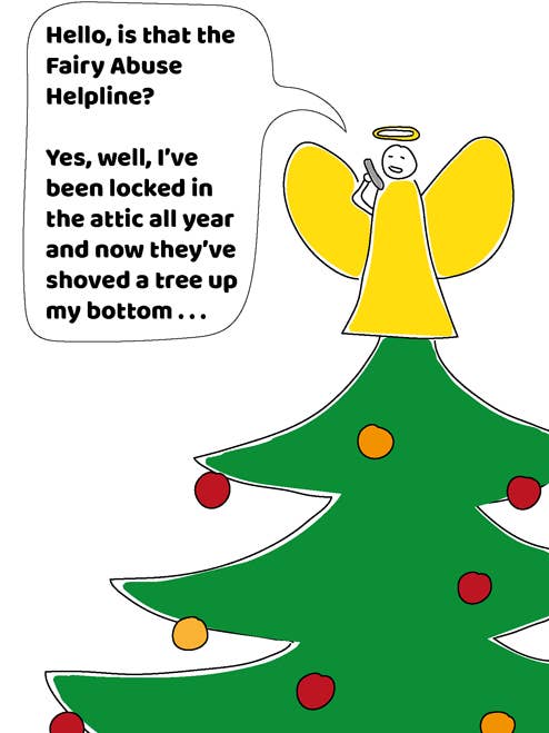 Cartão de Natal Engraçado - Fairy Abuse Helpline por atacado de Comedy Card Company