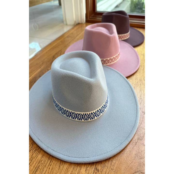 Bella Betty - Wholesale Fedora - Women's - WIDE BRIM DANDY PANAMA HAT FOR WOMEN With Jacquard Tape