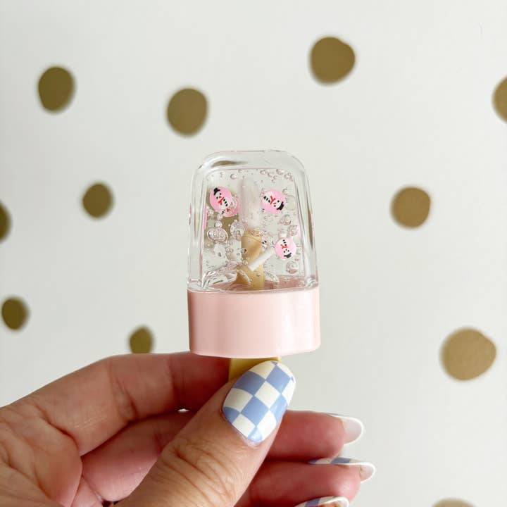 Live Sweet - Wholesale Lip Gloss - Pink Snowman Popsicle Lip Gloss