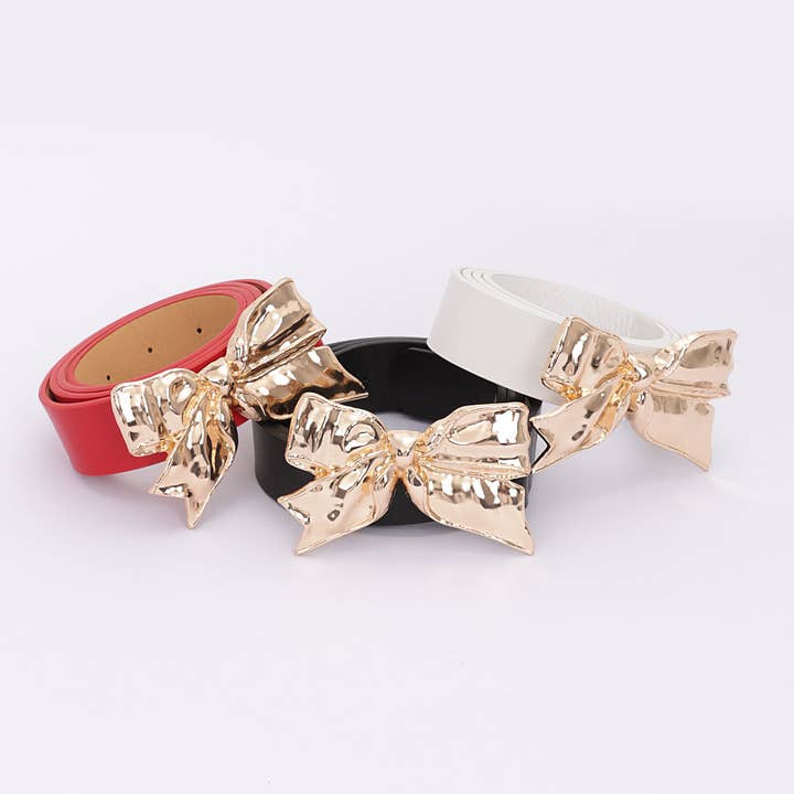 3AM BY H&D ACCESSORIES - Wholesale Belt - Women's - Metal Ribbon Buckle Belt4