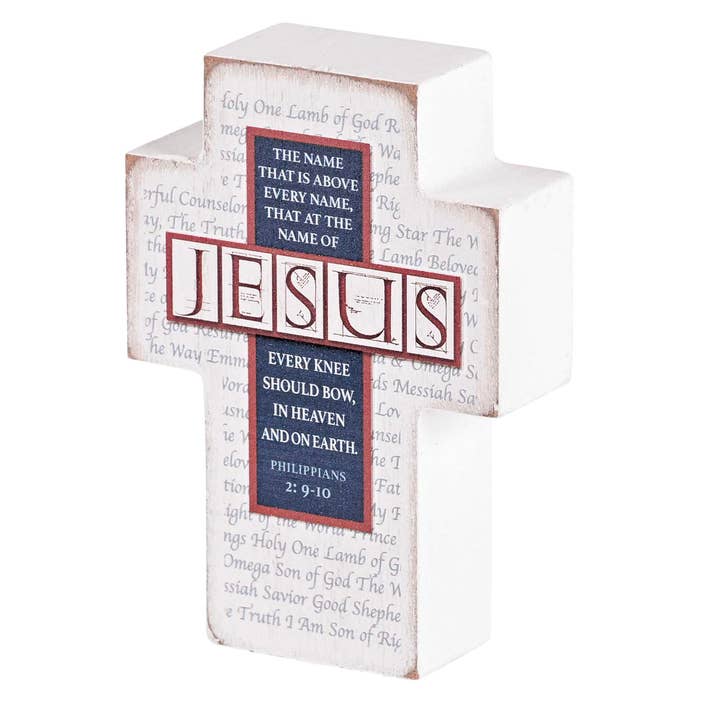 Tabletop Plaque Cross Names Of Jesus 3x4 for wholesale by Magnolia