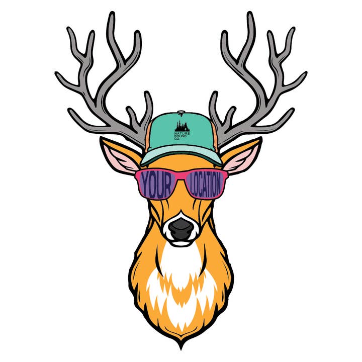 Pegatina Cool Deer | Sombrero azul para venta al por mayor de Nature Bound Co