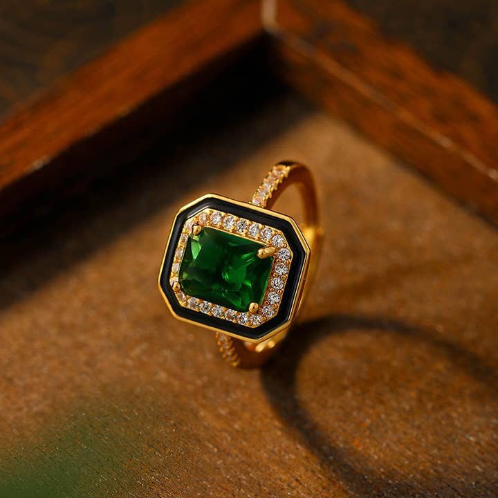 Bright MacMing - Wholesale Multi-Stone Ring - Green Princess Ring