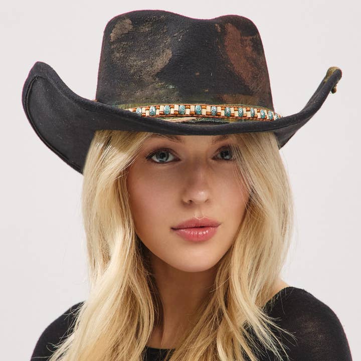 VINTAGE VERSATILE SHAPEABLE COWGIRL FEDORA HAT W, MH 0236 for wholesale by JOIA ACCESSORIES