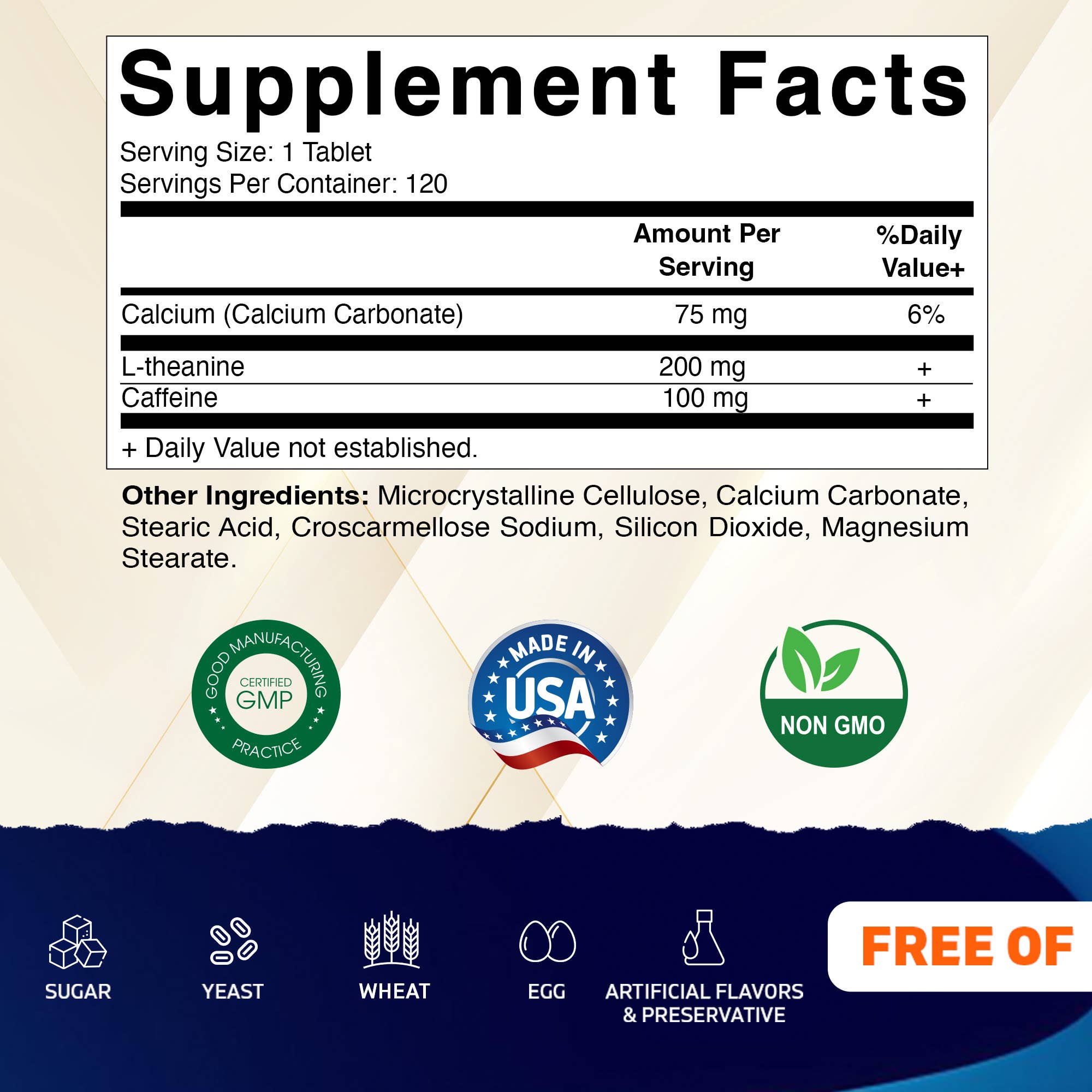 Vitamatic - Wholesale Voedingssupplement/vitamine - Vitamatic L-theanine 200 mg met cafeïne 100 mg | 120 tabletten1