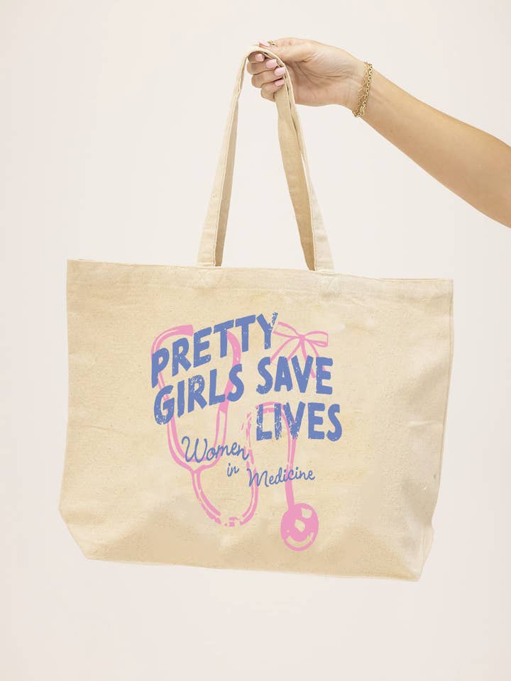 Pretty Girls Save Lives Tote for wholesale by Girl Tribe Co