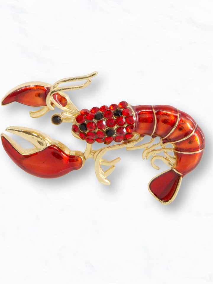 Red Lobster Brooch Pin for wholesale by Suzie Q USA