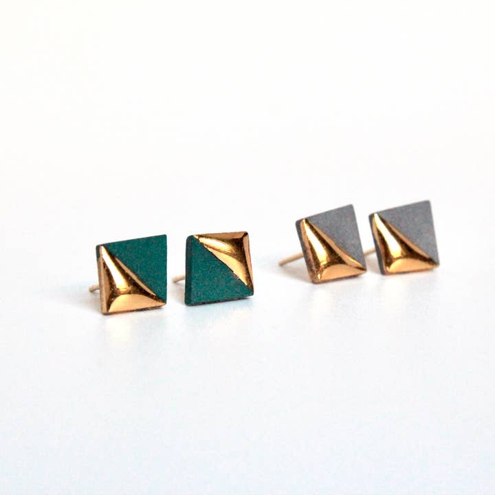 Mier Luo - Wholesale Stud/Post Earrings - Gold Dipped Geometric Studs3